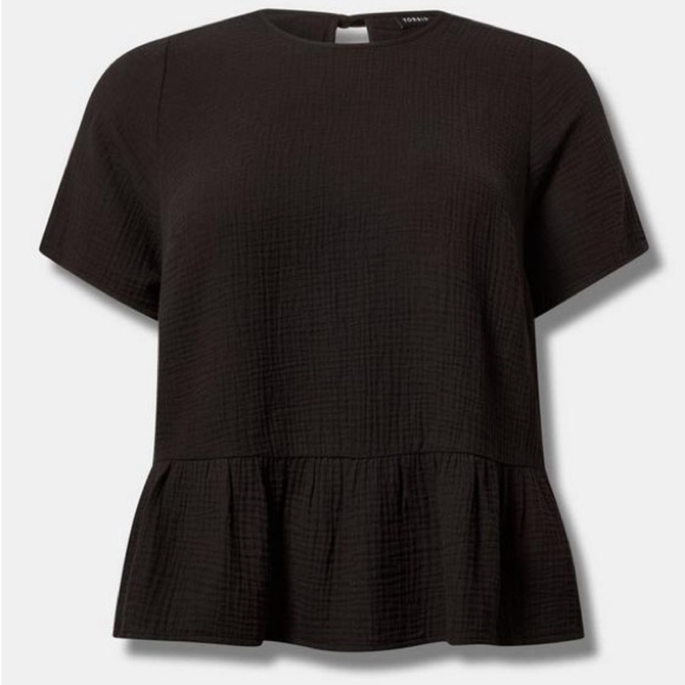 Torrid Black Textured Blouse